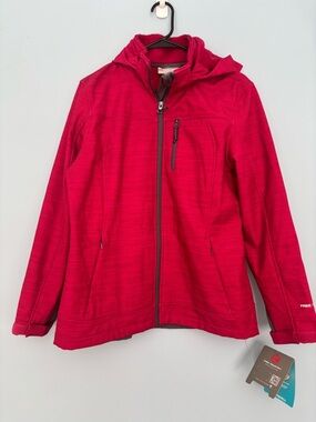 Free Country Women's Size Large  Softshell Jacket Crimson Rose Dark Pink NEW